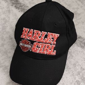Harley-Davidson Black Cap with Oragnge and White Embroidery